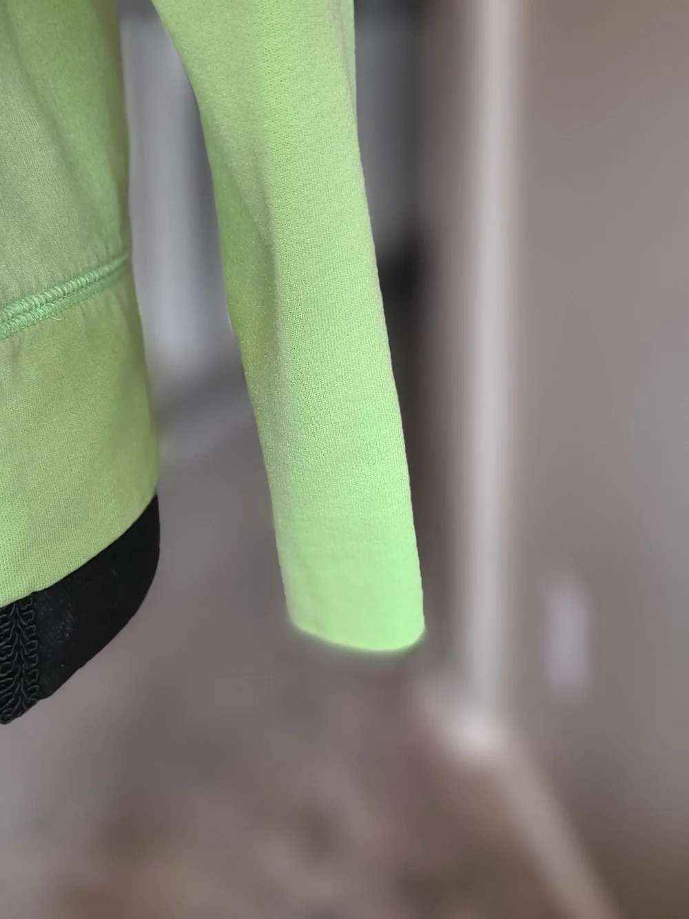 PINK Victoria's Secret Neon Lime "LOVE PINK" Off-Shoulder Sweatshirt - Picture 4 of 6